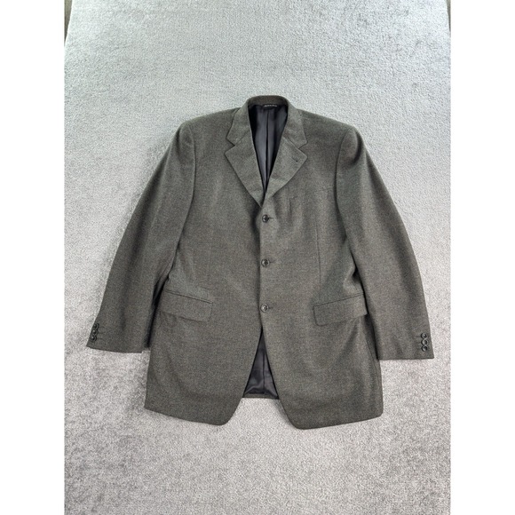 Canali Suit Jacket 42 L Taupe Wool Cashmere Hopsack Designer Luxury Sport Italy